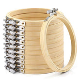 12 Pieces 4 Inch Round Embroidery Hoop Bulk Wholesale Bamboo Circle Cross Stitch Hoop Ring
