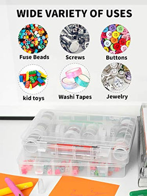 2 PCS 18 Grids Plastic Organizer Container Storage Box With Adjustable Dividers