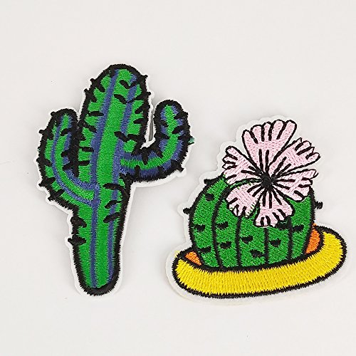 15 Pcs Kid Embroidered Patches Cactus Iron On Applique Patches