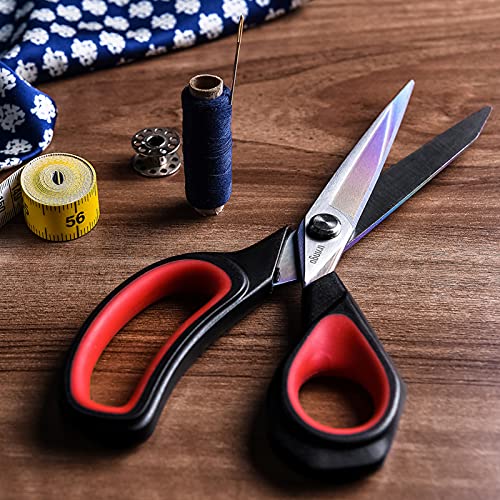 9.5 Inches Black/Red Fabric Scissors All-Purpose Stainless Steel Scissors