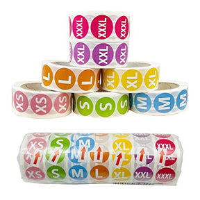 3500 Pcs 5 Size  Clothing Stickers Adhesive Size Stickers For Clothing