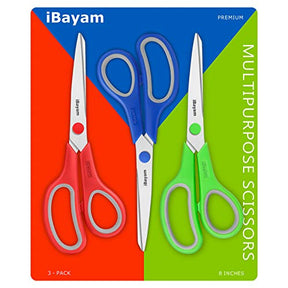 3 Pack Red Green Blue Scissors Sewing Scissors Craft Scissors