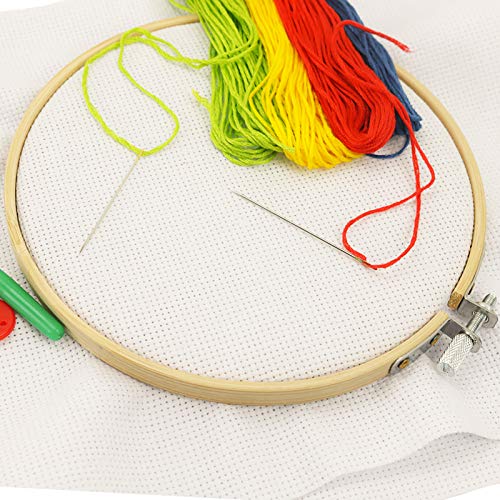 12 Pieces 6 Inch Bamboo Circle Hoops Rings For Embroidery And Cross Stitch