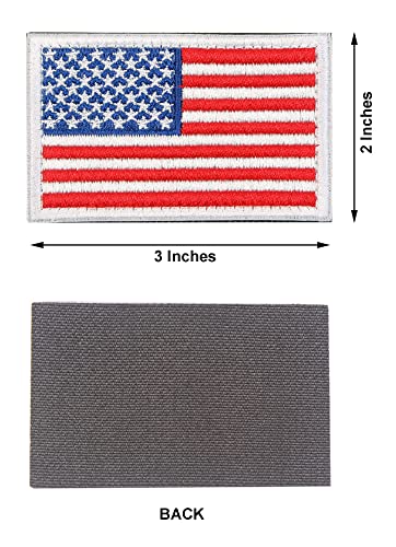 Red White Tactical Patches Of USA Flag With Hook And Loop Army Uniform
