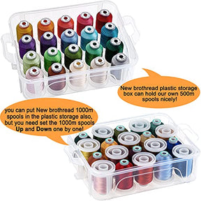 3 Layer Clear Storage Box Thread Organizer For Holding 60 Spools