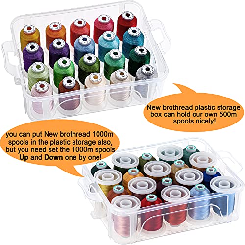 1 Layer Clear Storage Box Thread Organizer For Holding 20 Spools