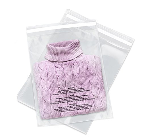 14x20 200 Count Clear Poly Bags T Shirt Plastic Bags