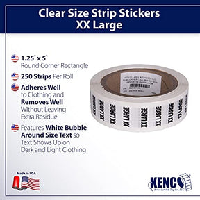 Xxl Clothing Size Strip Labels 250 Strips Per Roll Size Tags For Clothing