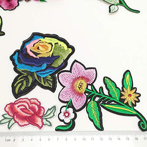 Rose Flowers 20 Pcs Embroidered Patch Iron On Applique Patch