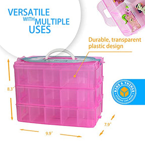 Pink Storage Container With 30 Adjustable Compartments Craft Organizers