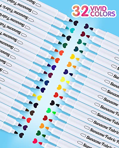 32 Colors Permanent Fabric Pens Fabric Markers Art Markers Set