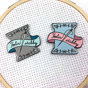 Feeling Stabby Cross Stitch And Magnetic Needle Minder Needle Holder