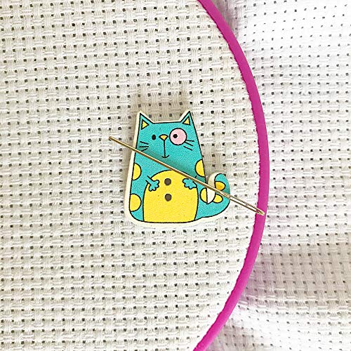 Cute Cat Cross Stitch Needle Minder Needle Keepers Needle Holder