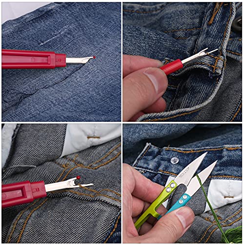 Red 2 Big And 2 Small Thread Remover Kit With 1 Thread Nipper Zipper Bag