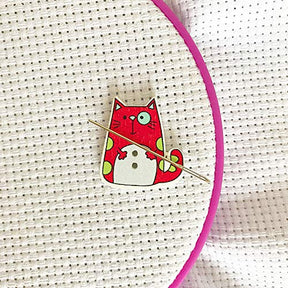 Cute Cat Cross Stitch Needle Minder Needle Keepers Needle Holder