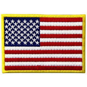 Gold Border American Flag Embroidered Patch For America Army Uniform Iron On