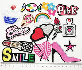 30 Pcs Random Assorted Styles Embroidered Patch Sew On Patch Applique Clothes