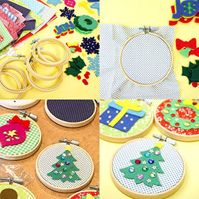 12 Pieces 3 Inch Bamboo Circle Hoops Rings For Embroidery And Cross Stitch