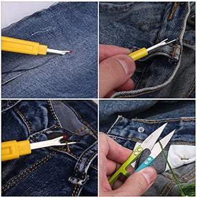Yellow 2 Big And 2 Small Thread Remover Kit With 1 Thread Nipper Zipper Bag