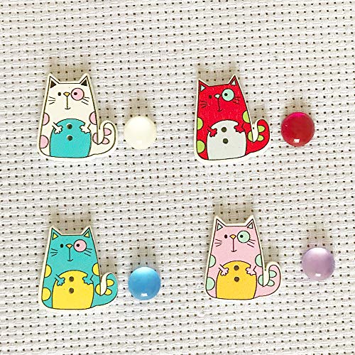 Cute Cat Cross Stitch Needle Minder Needle Keepers Needle Holder