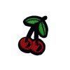 Palatable Green Vines Red Cherries Fruit Embroidery Patch