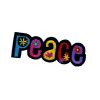 Beautiful Flower Induced Peace Sign Caption Embroidery Patch