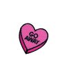 Heart Shaped Go Away Caption Embroidery Patch