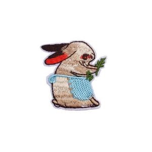 Adorable Apron Wearing Bunny Rabbit Embroidery Patch
