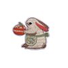 Alluring Green Apron Bunny Rabbit Embroidery Patch
