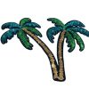 Exotic Tropical Beach Palm Trees Embroidery Patch