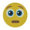 Anguished Face With Big Eyes Yellow Emoji Embroidery Design