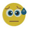 Anxious Face With Sweat Yellow Emoticon Emoji Embroidery Design
