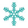 Attractive Cyan Stem Shape Snowflake Embroidery Design
