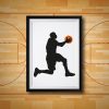 Basketball Player Free-Throw Silhouette Art
