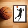 Basketball Player Hook Shot Silhouette Art