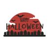 Bats and Graves Happy Halloween Embroidery Design