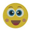 Blushing Grinning Face Emoji Embroidery Design