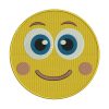 Blushing Smiling Face Open Eyes Yellow Emoji Embroidery Design