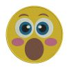 Blushing and Shocking Open Mouth Face Emoji Embroidery Design