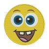 Buck Teeth Smiling Face Yellow Emoticon Emoji Embroidery Design