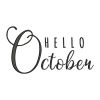 Captivating Hello October Calligraphy Embroidery Design