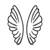 Captivating Unicorn Wings Line Art Drawing Embroidery Design