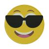 Cool Smiling Face Sunglasses Emoji Embroidery Design