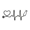 Creative Heartbeat Waves Embroidery Design