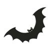 Creepy Flying Bat Silhouette Halloween Embroidery Design