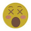 Cross Eyes Blushing Open Mouth Face Emoji Embroidery Design