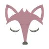 Purple Fox Face Embroidery Design