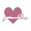 Cute Pink Heart and Ribbon Embroidery Design