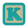 Cyan Frame Alphabet K Letter Embroidery Design | Alphabet Machine Embroidery Design | PES | DST | EP | Digital File