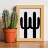 Desert Saguaro Cactus Silhouette Art